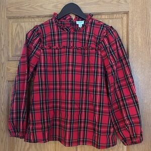 Red Plaid women’s blouse  by Jcrew